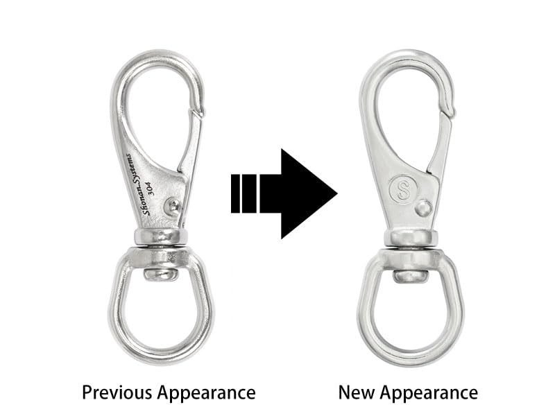 SHONAN 2.7 Inch Swivel Snap Hooks, 5 Pack Small Stainless Steel Spring Clips, Flag Pole Clips, Scuba Diving Clips Spring Hooks for Dog leashes, Keychains, Bird Feeders, Pet Chains