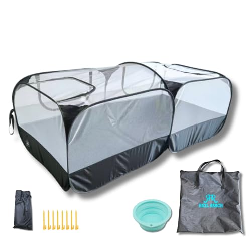 Chicken Brooder with Cord Access Port & Detachable Base, Portable Pop Up Chicken Playpen for Chicks, Foldable Indoor Chicken Coop & Brooder Box, Small Animal Playpen for Rabbits, Puppies, Cats