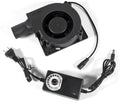 120mm x 32mm Dual Ball Blower Fan 12V with 110v - 240v AC Plug Variable Speed Controller - High Velocity Squirrel Cage Fans for DIY Cooling Projects, BBQ, Drum Smoker