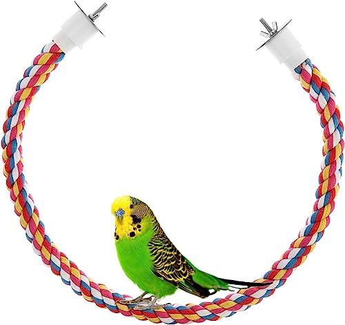 Bird Rope Perches,Parrot Toys 33 inches Rope Bungee Bird Toy (33 inches)[1 Pack] - size: 33 inches
