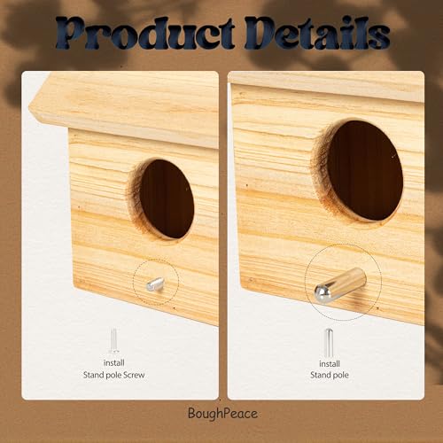 Wooden Bird Houses for Outside Birdhouses Nest Bluebird House for Cardinals Finch Wren Swallow for Garden Viewing 7 - size: 15.8inch × 6.3inch × 5.1inch