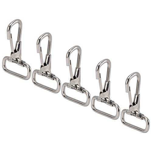 304 Stainless Steel Swivel Eye Snap Hooks 5PCS 29mm Spring Clips for Pet Leashes, Bird Feeders, and Outdoor Gear