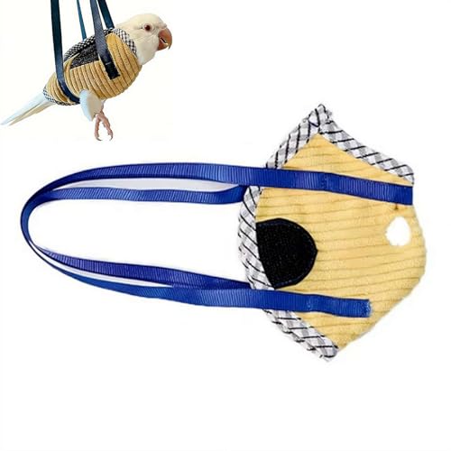 Portable Bird Carrier Bag, Escape Resistant Parrot Carrier Bag, Parrot Harness Leash Set Adjustable Bird Flight Suit Anti-Bite Walking Vest for Small Medium Parrots, Cockatiel,Green-cheeked Conure