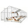 Heavy Duty Metal Chicken Coop with Hardware Cloth (118.05" L x 234.02" W x 78" H) - size: 118.3"L x 234.1"W x 78.2"H