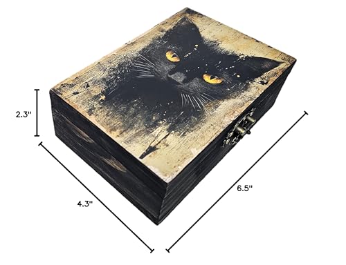 RK Collections Gothic Celestial Black Magic Wooden Boxes (Black Cat) - style: Black Cat