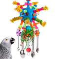 Parrot Toys Bird Toys Perch Pullable Stainless Steel Spoons Colorful Acrylic Stick Chew Toys for Amazons Mini Macaws African Greys Cockatoos Conures, Cockatiels, Lovebirds, Parrotlets and Other (blue) - color: blue