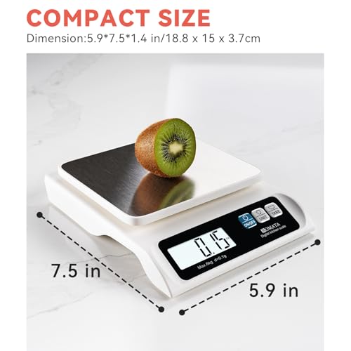 BOMATA 0.1g High Precision Digital Kitchen Food Scale, 13lb Gram Scale | USB Rechargeable, Removable Pan, Stainless Steel Pan, Backlit LCD Display, for Cooking, Baking B621 White - color: White Rechargeable