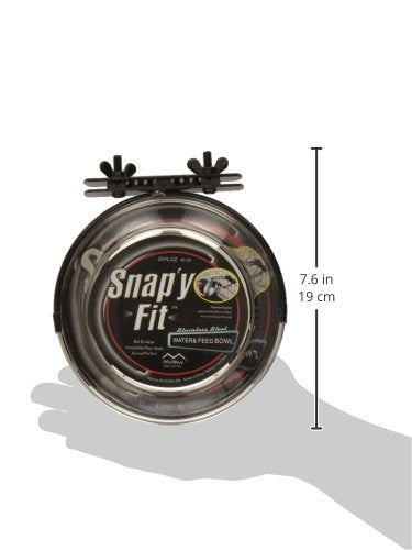 MidWest Homes for Pets Snap'y Fit Stainless Steel Food or Water Bowl, Holds 20 Ounces, Mounts to Wire Crates, No-Tip Design, Rust-Resistant, for Small Dogs and Cats - size: 20 Ounces (2.5 cups)