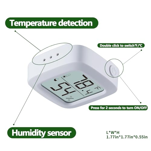 Reptile Thermometer and Hygrometer – Fast Accurate LCD Digital Temp & Humidity Meter for Bearded Dragon Tank Accessories, Lizard, Snake, Turtle, Amphibians, Small Animal Habitat - size: KD30M-White