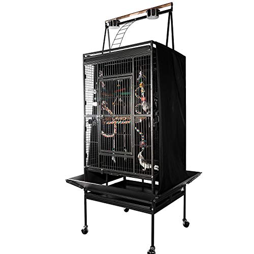 Colorday Good Night Bird Cage Cover for Large Bird Cage with Play Top (Patented), Black 68" - color: Black, size: 24.0"L x 22.0"W x 68.0"H