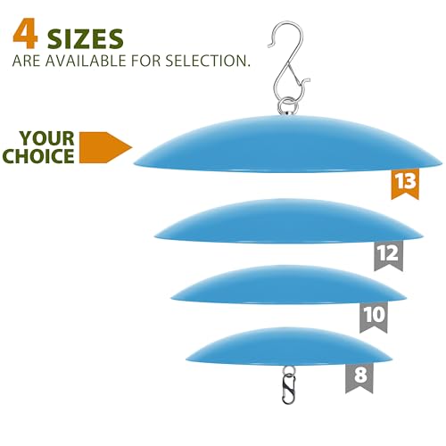 13" Bird Feeder Rain Guard, Hummingbird Feeder Shade Dome Cover, Hanging Baffle for Bird Feeder Pole,Smart Birds Feeder's Umbrella(Translucent Blue), 1 Pack - color: Translucent Blue, size: 13Inch / 1 Pack