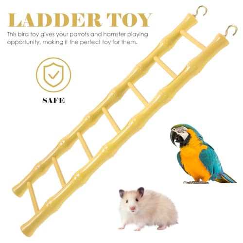 Yardwe Hanging Bird Ladder Toy for Parrots Hamsters Climbing Toy for Bird Cages Promotes Play Exercise Dimensions for Parakeets Pets