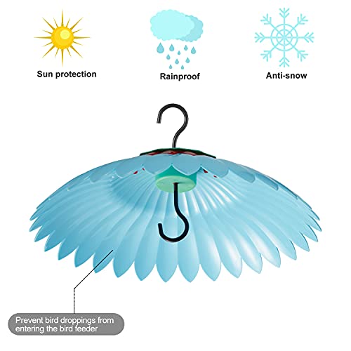 Beserie Squirrel Baffle,Hang from Bird Feeders for Outdoors Squirrel Proof, Protect Feed Green Dome Attract Hummingbirds, Moat Proof, Easy to Clean-14inch(Blue) - color: Blue 14in