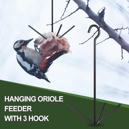 Zonon 2 Pcs Oriole Feeders for Outdoors Hanging Orange Jelly Fruit Holder for Birds with Hook Black for Outdoors Garden Patio (3 Prongs) - color: 3 Prongs