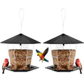 Jealoeur Bird Feeders for Outdoors Hanging Bird Feeder Wild Birds Seed, Black 2 Pack - color: Black 2 pack