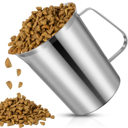2Cup Dog Food Scoop Stainless Steel Dog Food Measuring Scoop,2 Cup Scoop for Cat or Bird Foods - size: 2 Cup
