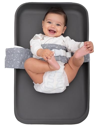 Changing Pad Strap & Changing Table Strap, Baby Safety Belt, Gray | Soft, Adjustable, Safety Secure Anti-Escape for Infants 0-24M. Easy-Clean, Comfortable & Portable - color: Grey