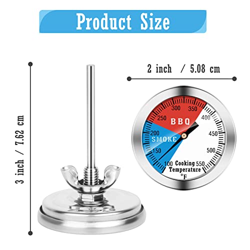 BBQ Thermometer Gauge - Charcoal Grill Pit Smoker Temp Gauge Grill Thermometer with Fahrenheit and Heat Indicator (1 Pack) - color: Blue