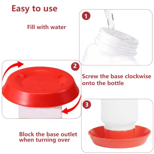 Chick Feeder and Waterer Set 0.3Gal Baby Chicken Feeder and Waterer Start Kit No Waste Automatic Chicken Feeding and Drinking Brooder Set for Baby Chicks, Duckling,Quail, Birds, Small Poultry