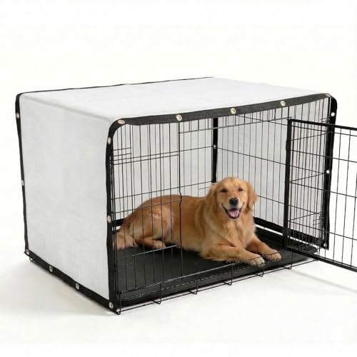 Amgo 90% UV Block Sun Shade Cloth for Dog Kennel Cover, 2' x 2' White Pet Playpen Sunshade with Grommets, Durable Mesh Tarp for Crate, Patio, Stable,Chicken Coop & Outdoor Privacy Screen. - color: White, size: 2' x 2' Custom Size