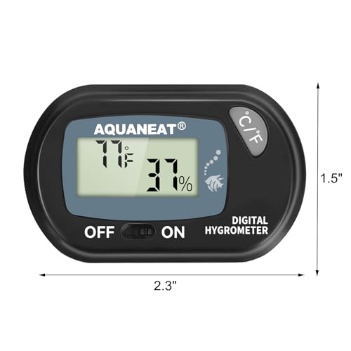 AQUANEAT Reptile Thermometer Hygrometer Digital Display Temperature and Humidity Moniter for Reptiles Rearing Box with Suction Cup - size: 1 Pack