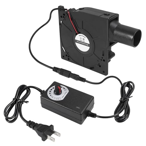 120mm BBQ Fan 12V 4.72in Blower Brushless with 110V/120V Variable Speed Controller Fan Air Mover Cooling for Camping Quick Charcoal Starter,Outdoor Barbecues,Camping Cooking (1 Fan+1 Controller) - size: 12032-1pcs
