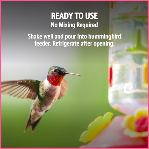 Pennington Electro-Nectar Hummingbird Nectar Ready to Use 64-Oz Bottle | With electrolytes, no added color, naturally clear, humming bird nectar, for bottom fill, top fill and dish feeders