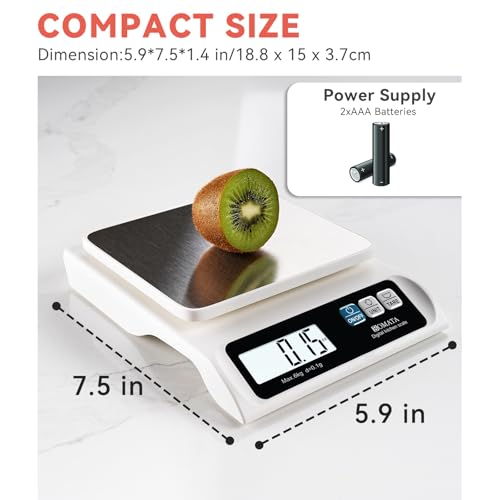 BOMATA 0.1g High Precision Digital Kitchen Food Scale, 13lb Gram Scale | Removable Pan, Stainless Steel Pan, Backlit LCD Display, Digital Scale for Cooking, Baking B621 White - color: White Non-rechargeable