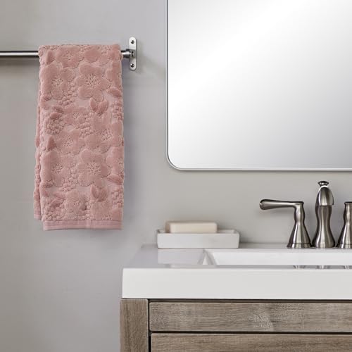 SKL Home Blossom Floral 100% Cotton Jacquard 2pc Hand Towel Set, Decorative for Bath/Kitchen/Bar & Gift, Blush - color: Blossom Floral, Blush