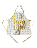 Full Egg Apron for Adult, 12 Deep Egg Pockets with Elastic Closure | Long Wasit Ties, 2 Chest & 3 Bottom Extra Tool Pockets, Adjustable Strap, Yellow Chick Printed, Egg Collect Gather Hold Apron - color: Yellow for Adult