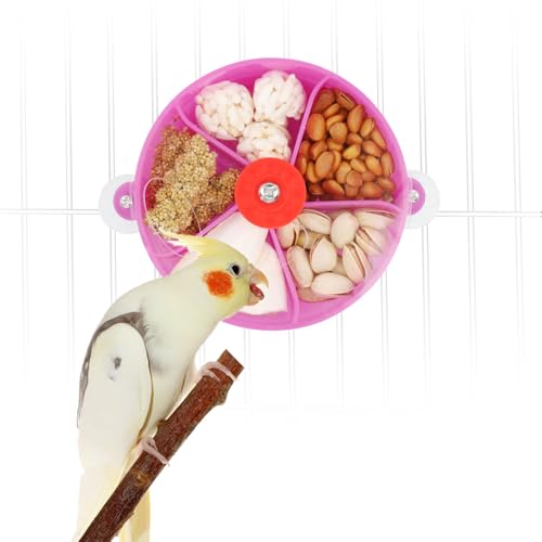 Bird Creative Foraging System Wheel Seed Food Ball Rotate Training Toy for Small and Medium Parrots Parakeet Cockatiel Conure (Purple) - color: Purple