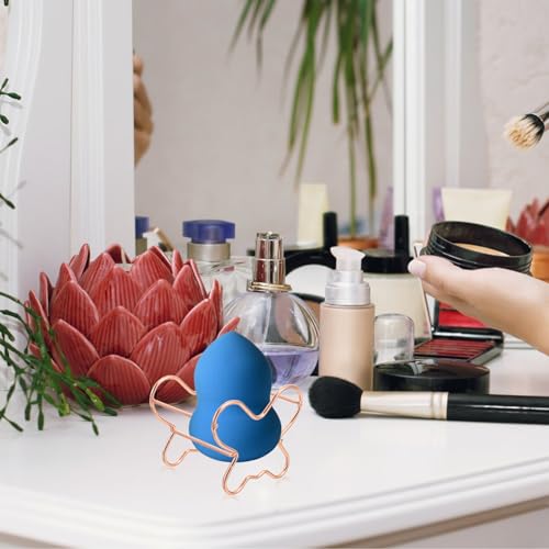 SHERCHPRY 2pcs Metal Makeup Sponge Holders Drying Rack Moisture-Proof Beauty Sponge Storage for Liquid and Powder Reusable Egg Case for Cosmetics