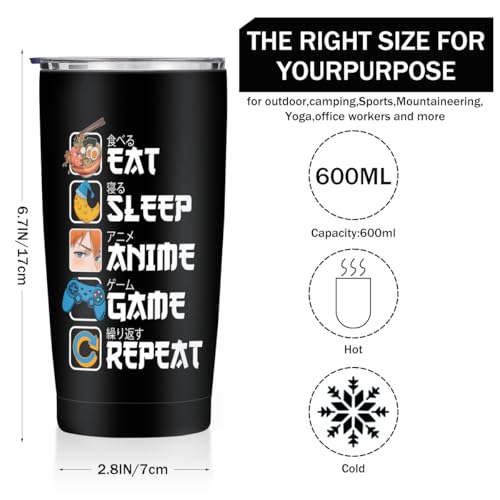 Jztco Anime Gifts Anime Merch 20 oz Tumbler Kawaii Stuff Game Animes Stuff | Manga Coffee Mug Funny Insulated Tumblers Thermal Cup for Birthday Japanese Gifts for Animes Game Lovers Fans Women Men Girls - color: Multi 1303