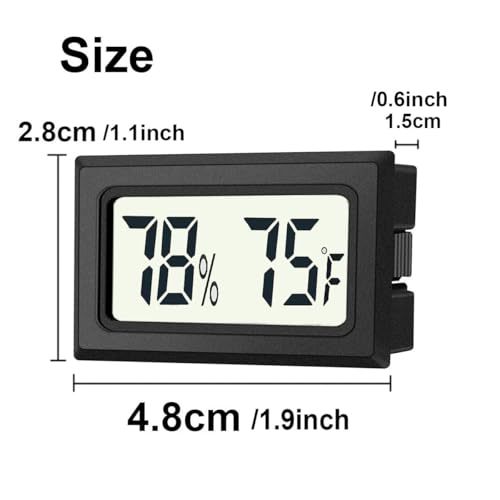 JEDEW 2 Pack Mini Digital Hygrometer Thermometer Gauge, Indoor Outdoor Temperature Humidity Meter for Humidifiers Greenhouse Reptile Plant Humidors, Large LCD Screen, Display in Fahrenheit (℉) (2)