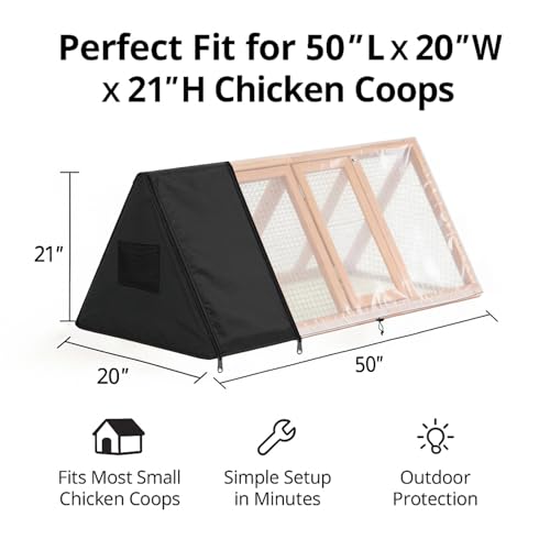 Small Chicken Coop Cover Waterproof Quail Coop Winter Cover is Suitable for Chicken House, Duck House, and Rabbit Cages 50" Lx 20" Wx 21" H