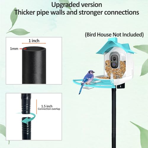 78 Inch Birds House Poles Mount Kit Pole Adjustable Heavy Duty Stand with Strong Base,Suitable for Various Types Bird House（NOT Included Bird House）