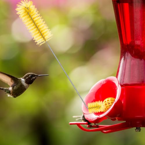 Hummingbird Feeder Cleaning Brush 19 Pieces 3 Size Mini Nylon Double Headed 2 in 1 Hummingbird Brush Hard to Reach Places Tiny Cleaning Kit(Yellow) - color: Yellow