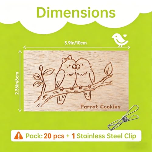 Natural Balsa Wood Bird Chew Toys,30 Pack Soft Wooden Slices with Prints - size: Large