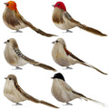 6PCS Artificial Birds Crafts Clip On Bird Ornaments Artificial Simulation Bird Sparrow Ornaments for Craft Garden Decoration Home Decor”