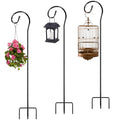 3 Pieces Shepherds Hooks for Outdoor Adjustable 32 Inch Shepherds Hook Metal Bird Feeder Pole Black Garden Hooks for Hanging Plant Baskets Solar Lights Lanterns Bird Feeders Weddings Décor (3 PCS)
