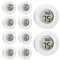 10 Pack Mini Hygrometer Thermometer - Digital Hygrometer Gauge LCD Monitor Temperature Humidity Meter Indoor Room Round Humidity Temperature Gauge for Greenhouse Home Kitchen - color: White