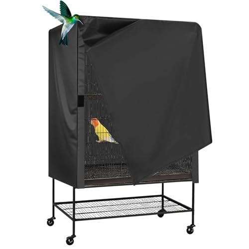 Large Covering Bird Cage Cover Shade Breathable Parrots Cage Cover for Parakeets Cockatiels with Adjustable Fasteners