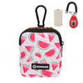 Dog Treat Pouch with Training Clicker,Waterproof Nylon Fabric Poop Bag Holders for Leashes,Hands Free Small Dog Walking Bag with Carabiner, Pet Puppy Training Walking Essentials (Watermelon) - color: Watermelon