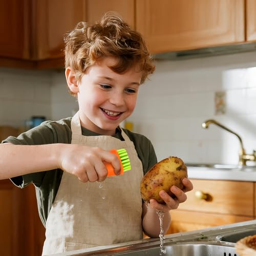 Fruit and Vegetable Cleaning Brush with Ergonomic Handle | Fun and Functional, Food Safe, Effective Cleaning, Veggie Potato Scrubber Brush