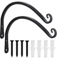 Gtongoko 12" Outdoor Plant Hanger Wall Bracket, Heavy Duty, 2 Pack | 57lb Capacity,Rust-Resistant Finish,Easy Installation,Fit Hanging Baskets,Ideal for Bird Feeders & Lanterns - size: 12 Inch, style: C-shape
