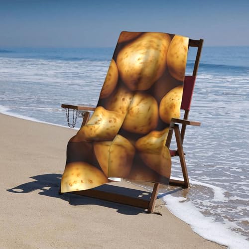 Funny Potato Print Beach Towel, 31inx51in, Sand-Free Microfiber, Quick Dry, Absorbent, Lightweight, Perfect for Swimming, Pool, Beach, Travel - color: Color 261