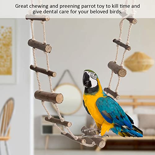 39.4in Rope Ladder Bird Ladder Wooden Bird Bridge Hamster Bridge | Rope Ladder for Small Pets Hamsters Mice Gerbils Parrots and Chinchillas