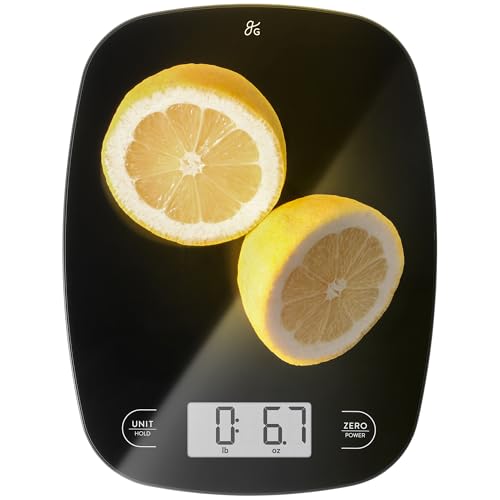 Greater Goods Food Scale, Slim & Compact Build, 1g Precision (Black Glass) | Digital Kitchen Scale for Cooking, Meal Prep & Portion Control, Tare, Auto Shut-Off, g/oz/lb/ml Conversion & Calorie Tracking - color: Black Glass