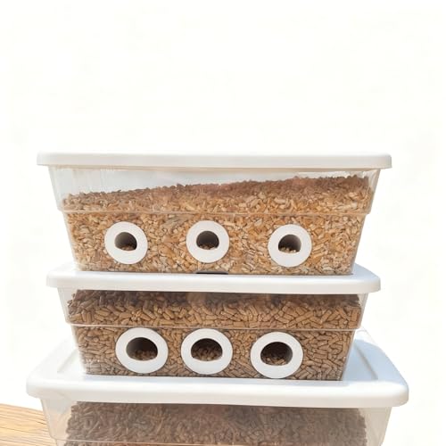 Quail Chick Port Feeder Compatible with DIY Bucket Pail Bin Container Coturnix - Set of 16 (1.5in) - size: 1.5in