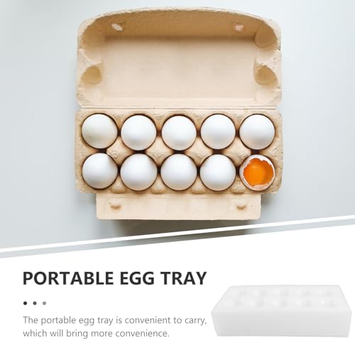 Cabilock 6 Sets Egg Protection Egg Tray Containers 10-Cell Shipping Egg Tray Egg Protector Egg Storage Holders Foam Egg Carrying Packing Tray White - size: 25.00X11.70X7.50CM
